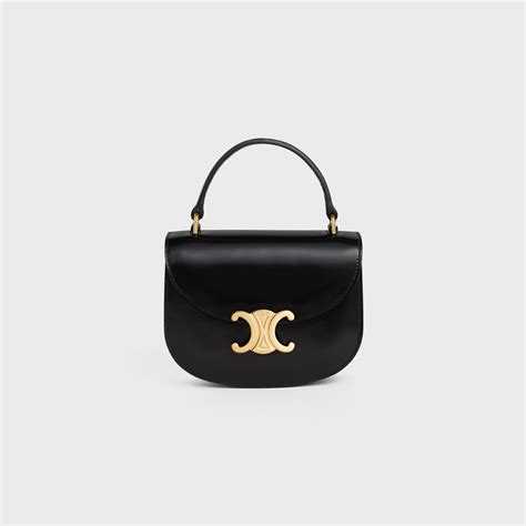 celine mini besace triomphe in shiny calfskin|celine sentimental triomphe wallet.